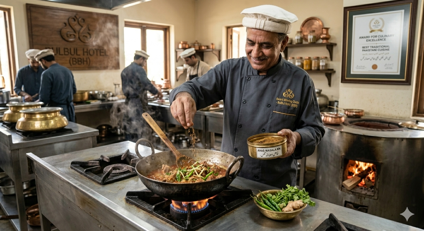 Expert Chef Preparing Karahi at BulBul Hotel