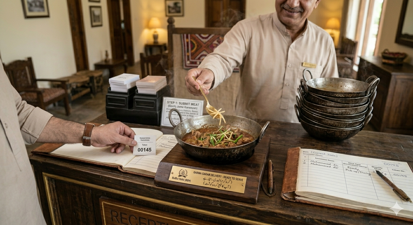 Fresh Hot Karahi Ready for Pickup at BulBul Hotel